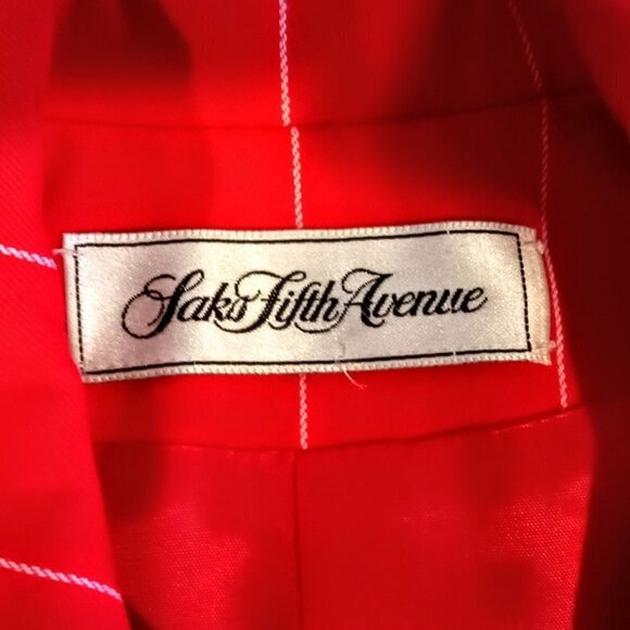 Vintage David Hayes Saks Fifth Avenue Wool Striped Jacket Skirt Suit - Picture 8 of 12